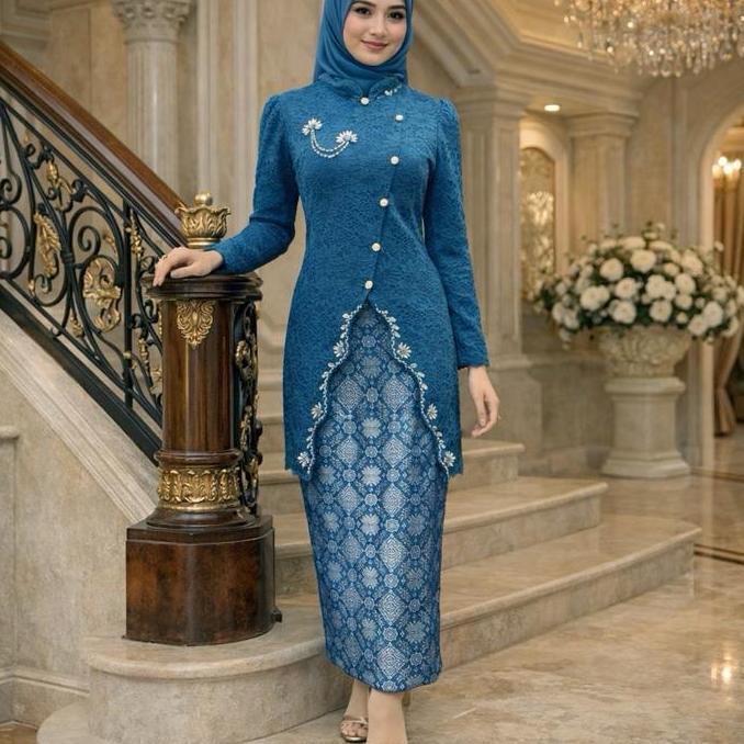 {GRATIS HIJAB } Kebaya Janggan Zz Kancing Rok Songket Kebaya Modern Kekinian Cocok Untuk Baju Wisuda