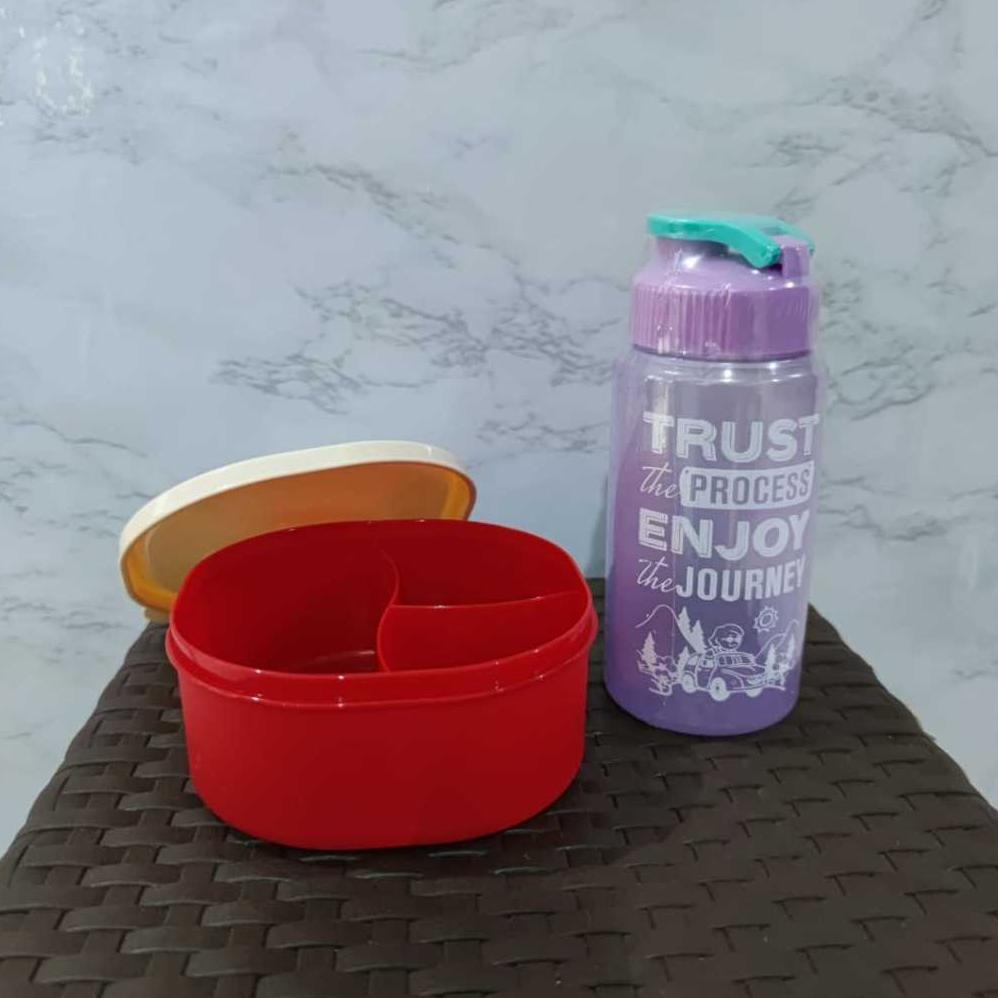 NEW DEALS Kotak Makan Mini Kecil Anak 500 ML Lunch Box Wadah Bekal Cemilan Snack Bayi Lucu Tepak+Bot