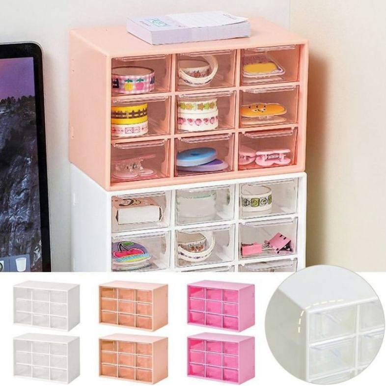 NEW PRODUCT Kotak Serba Guna 9 Sekat / Rak Mini 9 Sekat / Kotak Penyimpanan / Kotak Laci Perhiasan M