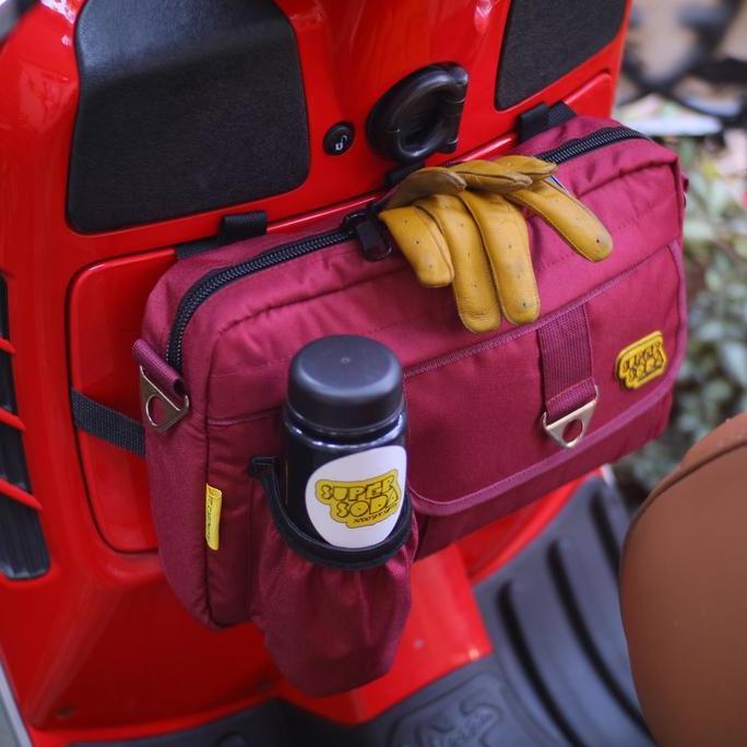TAS BAGASI VESPA SCOOTER BAG MERAH MARUN MAROON murah