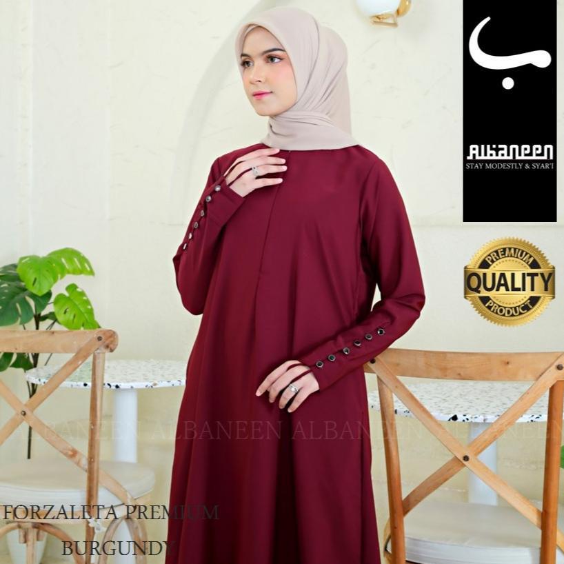 DISKON [BARU] Albaneen.syari Abaya hitam Jetblack Premium Cantik |  Gamis umroh anti UV hitam mewah 