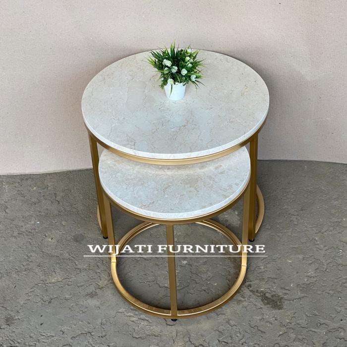 Meja Tamu Marmer Oval marmer asli