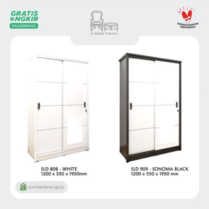 Lemari Pakaian Sliding 2 pintu Lemari Baju Putih Pintu Geser Murah