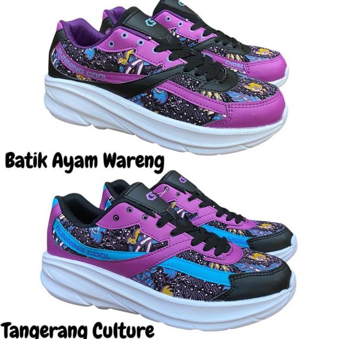 Sepatu Batik Ayam Parang Wareng Khas Kabupaten Tangerang Chosamon RUNNING COOL Sepatu Olahraga Lari
