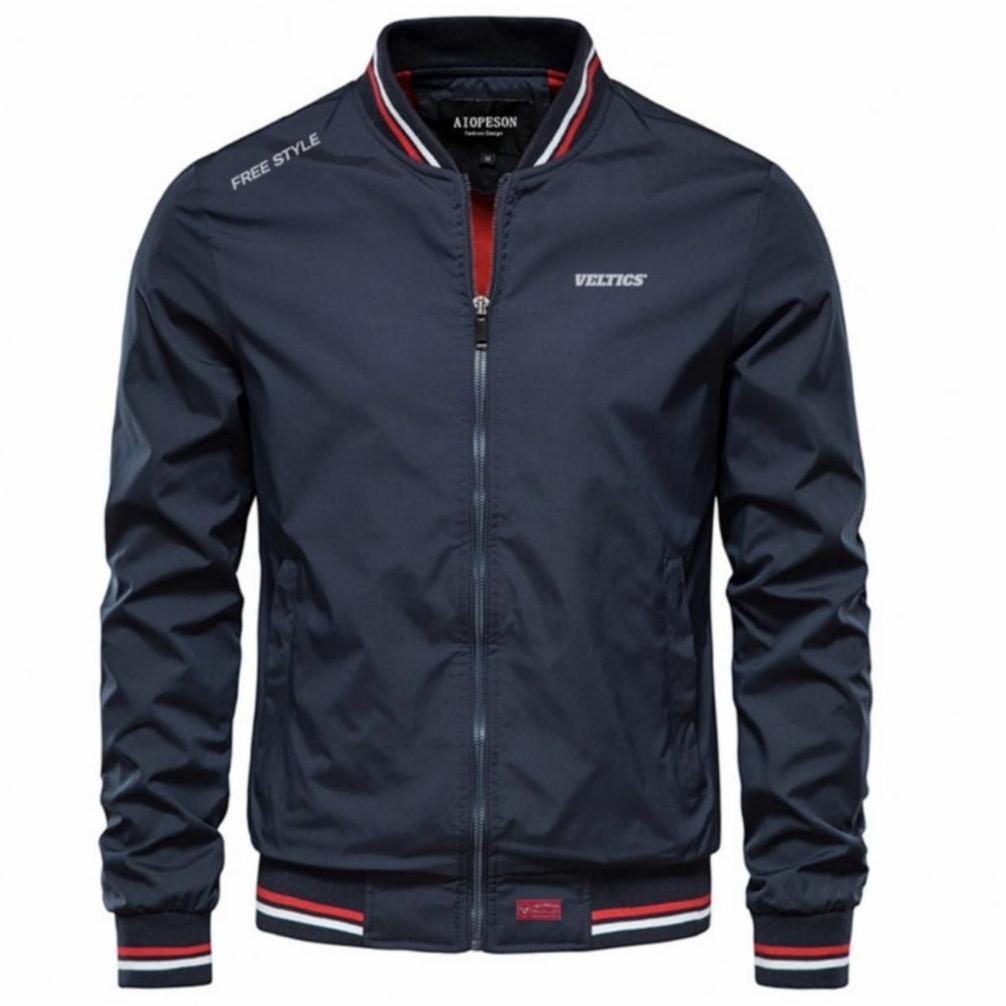 Murah Veltics Jaket Bomber Retro Freestyle Jaket Parasut Pria Wanita Simple Jaket Motor Waterproof