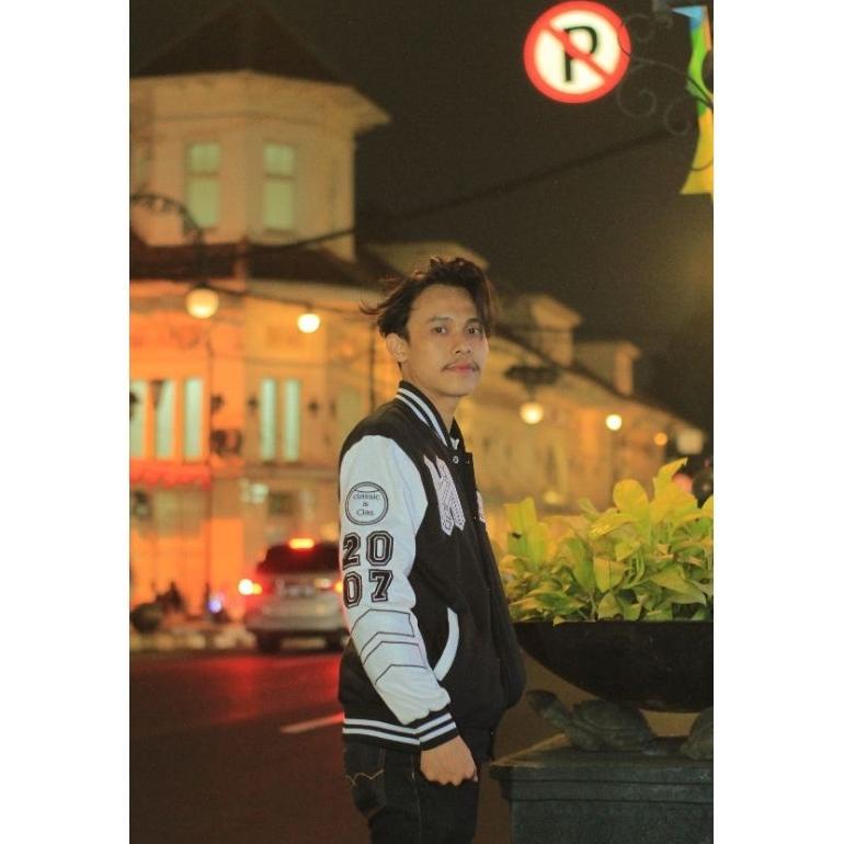 100% AMAN MCHL - jaket sweater varsity baseball pria ORIGINAL Bahan Tebal