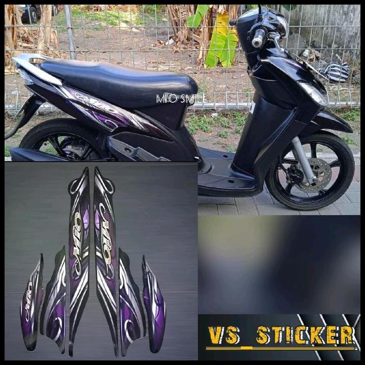 DISKON STRIPING STICKER LIST STANDART MOTOR MIO SMILE 2010 PUTIH HITAM MERAH BIRU HIJAU GOLD KUALITA
