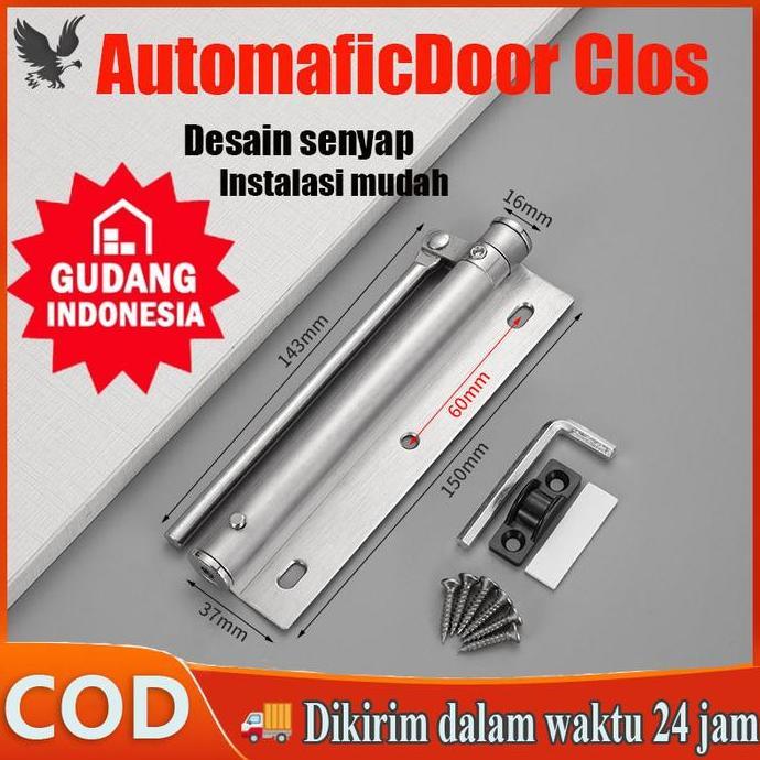 FOWERLEB Penutup Pintu Otomatis Engsel Pintu Per Stang Door Closer Stainless Steel  Batang pegas Pen