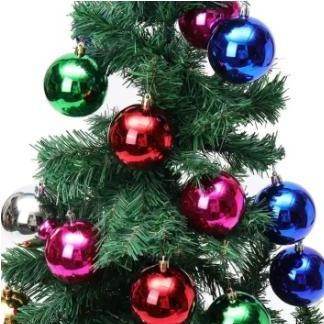 hiasan dekorasi natal bola warna warni