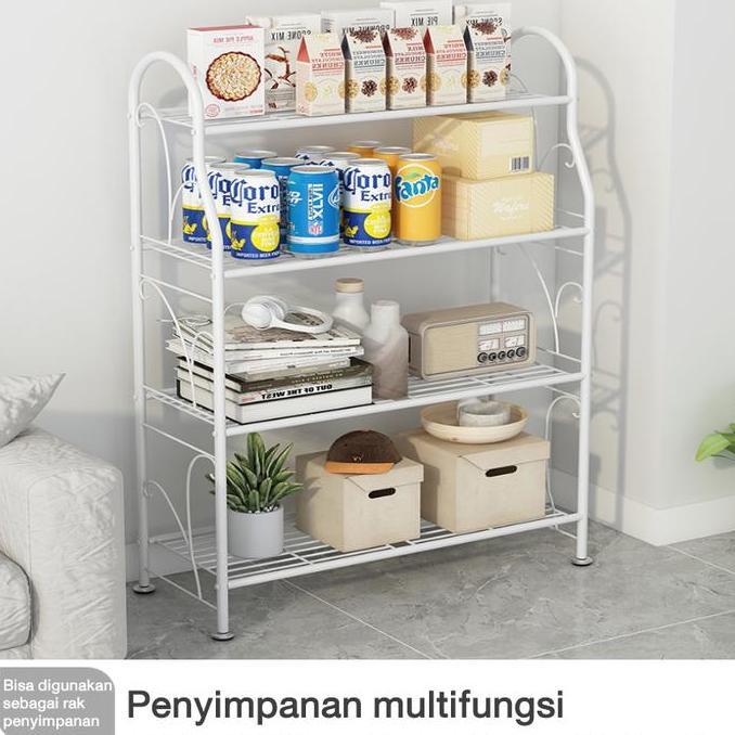 FOWERLEB Rak tempat bunga/rak penyimpanan, rak bunga balkon, rak pot besi tempa sederhana bertingkat