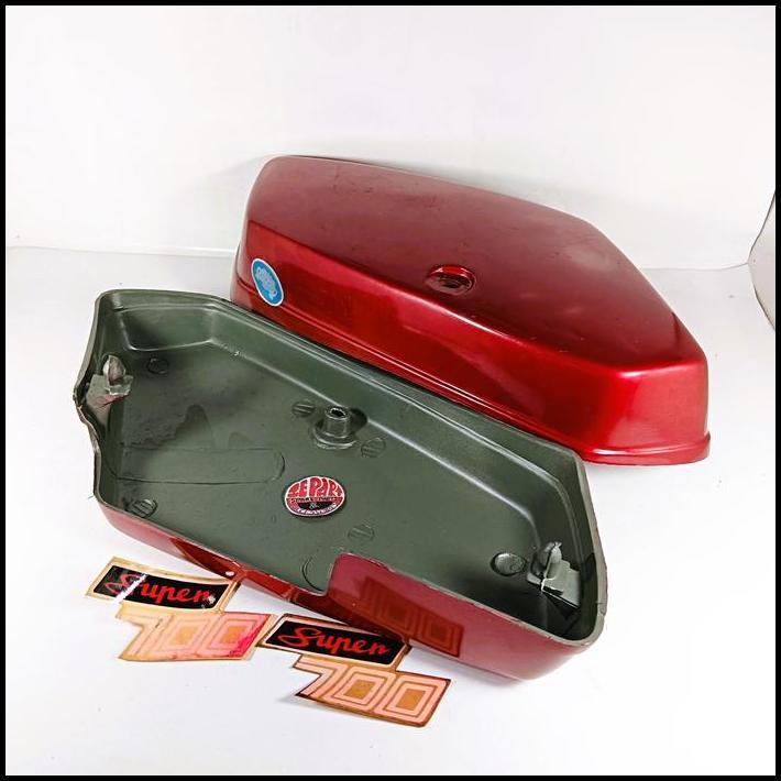 GRATIS ONGKIR BOX AKI C700 SET COVER TEPONG BOK AKI HONDA SUPER CUP 700 MERAH 