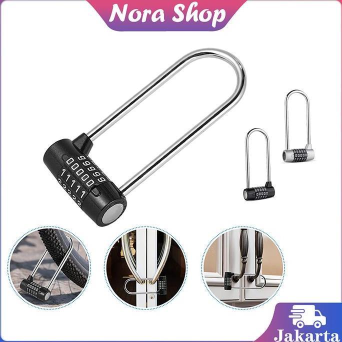 AWAYESH Gembok Kode Gembok Leher Panjang Gembok Pagar Gembok Anti Maling Gembok Rantai Gembok Lemari