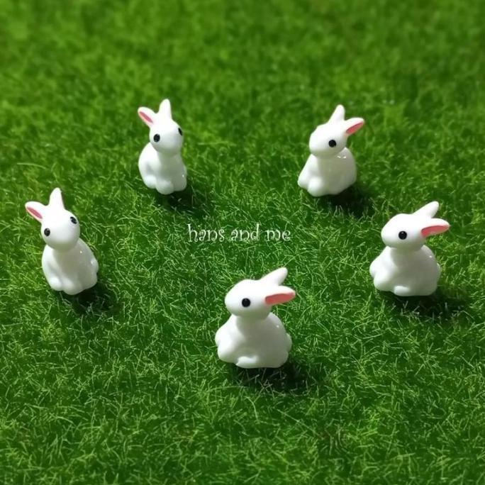Kelinci Miniatur Maket Miniatur Resin Kelinci Mini Hiasan Paskah