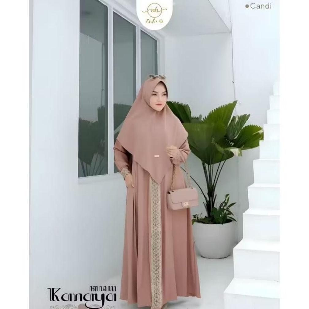MURAH Gamis Syari Kanaya Terbaru Set Wanita Dewasa Jumbo Terbaru Gamis Kondangan Gamis Lebaran