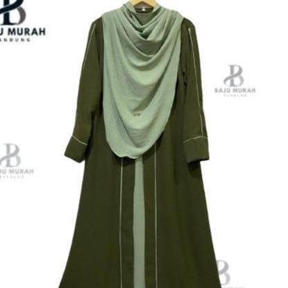 HEMAT Gamis Set Abaya Putri Syari Crinkle Airflow S-XXL