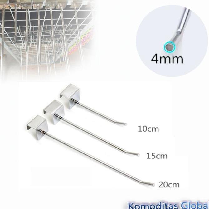 BAIAVY 10pcs Hook Stainless Silver Tebal - Cantolan Pipa Kotak Ram Kawat Besi