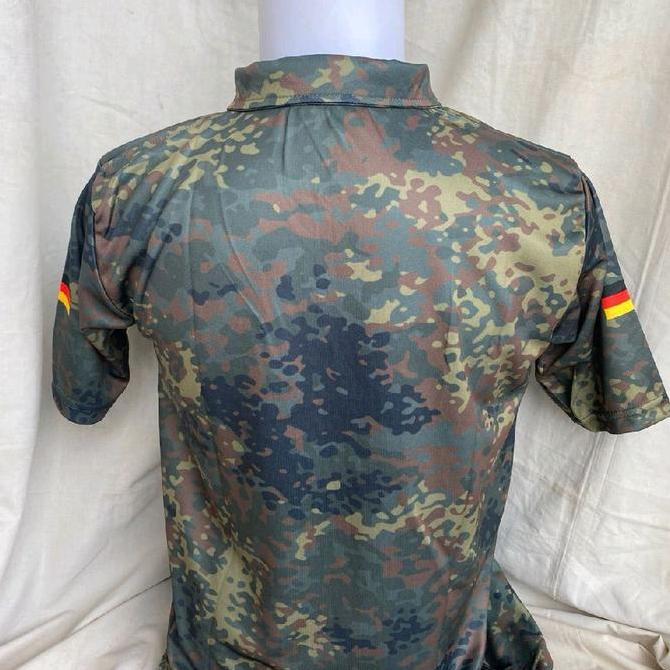 KaosKerahPolo Camo Loreng Flecktarn Tentara Jerman Army Reproduksi Size XL GM