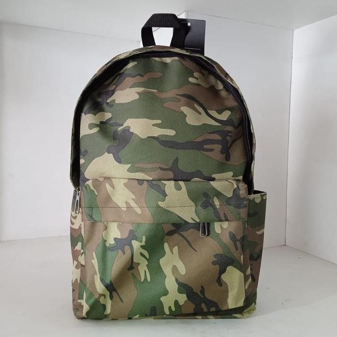 Backpack army tas ransel loreng Sekolah Wanita Hitam Pria Sekolah Wanita Hitam HT