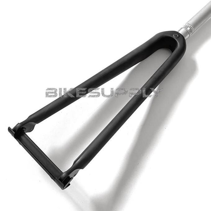 FORK CARBON ALLOY SEPEDA FIXIE / BALAP 700C WARNA HITAM BLACK DIAMETER 28.6 MM OVERSIZE OS 1 1/8 INC