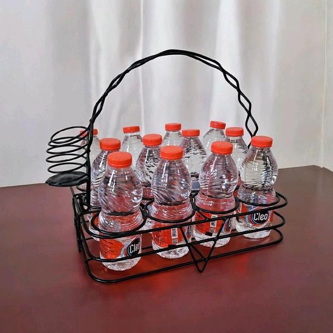 Keranjang Air Mineral Keranjang AQua Gelas Rak Aqua Gelas Tempat Air Mineral Gelas Bahan Besi Anti K