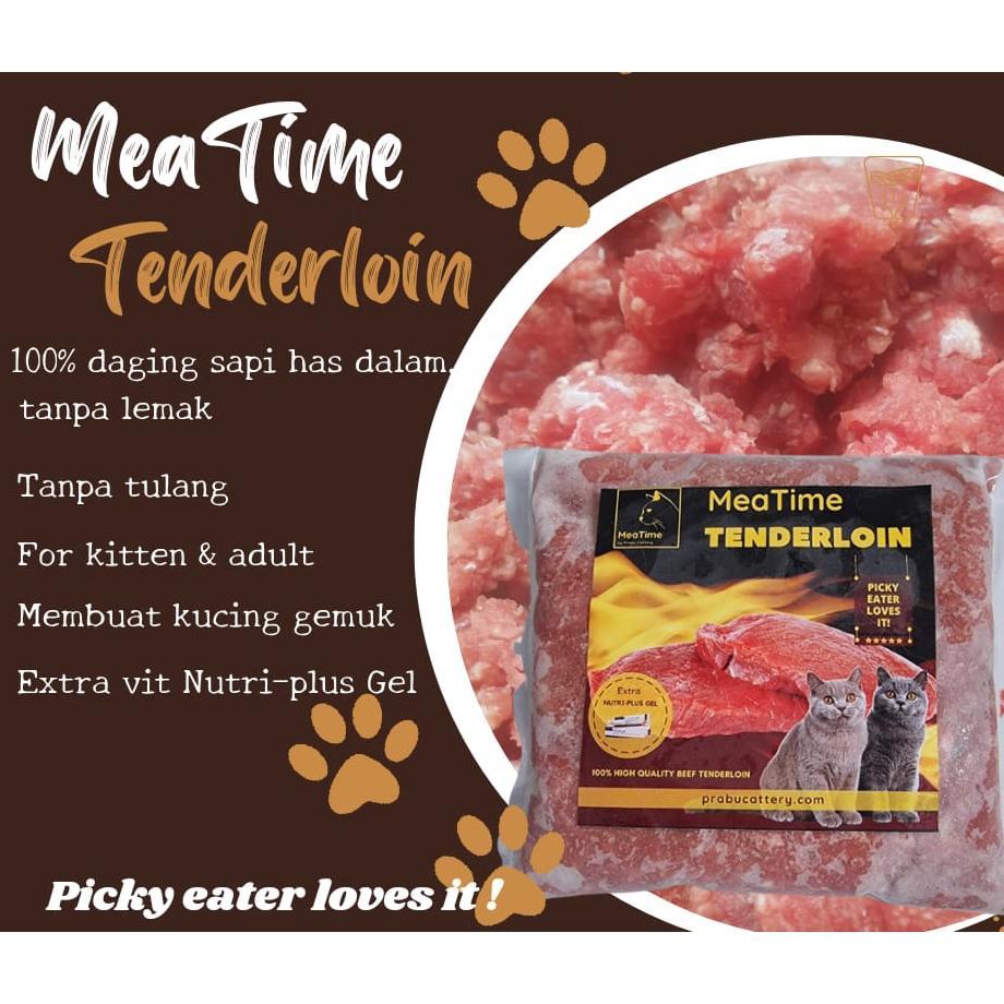 Meatime Tenderloin Daging Sapi Giling Super Tanpa Lemak RawFood Kucing