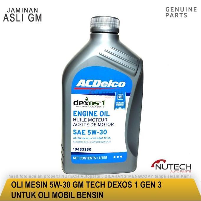 OLI MESIN BENSIN 5W 30 5W30 FULL SINTETIS GM TECH DEXOS 1 GEN 2