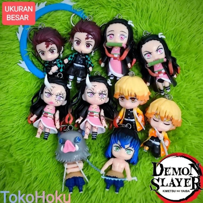 Gantungan Kunci Kimetsu no Yaiba Demon Slayer Action Figure Nezuko Keychain