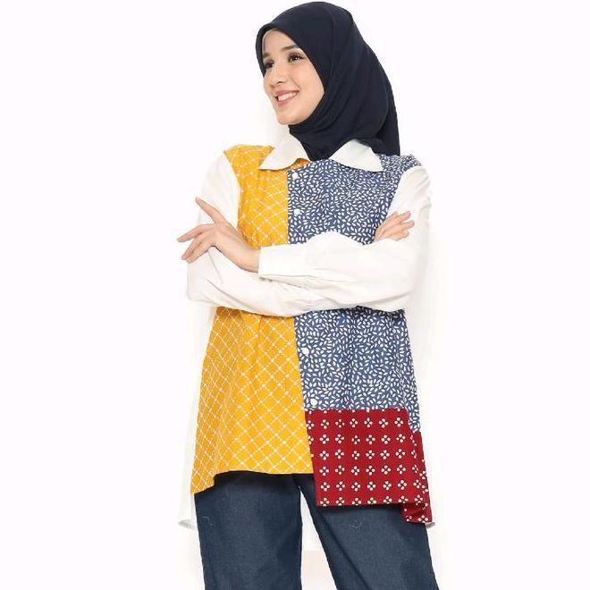 Saiara Dania Kemeja Saiara Dania Kemeja Batik Kombinasi Katun Toyobo