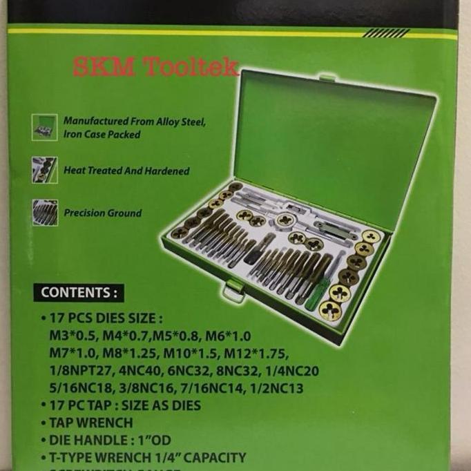 TAP & DIES SET 40PCS TEKIRO / ALAT TAP & SNAI SET 40PCS TEKIRO ORIGINAL DAN TERPERCAYA