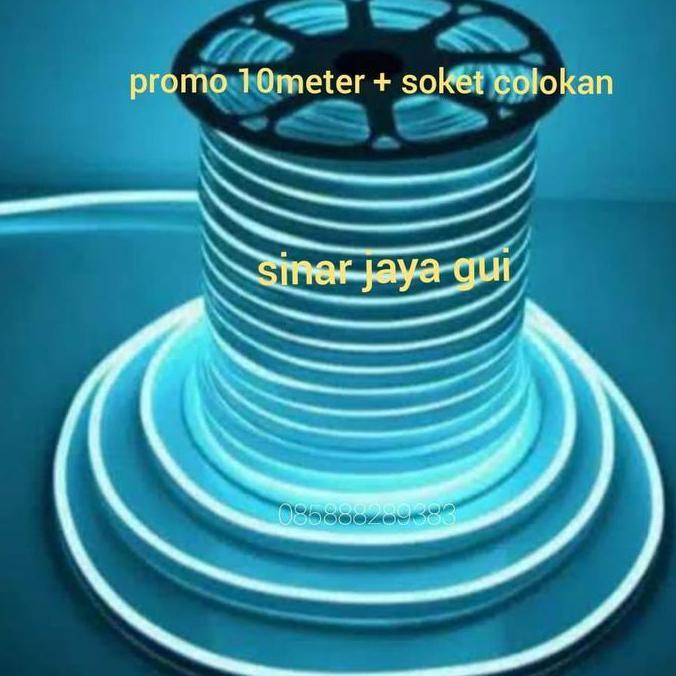 Lampu Neon LED Selang Flexible Sign Strip Fleksibel BLUE ICE 10 Meter