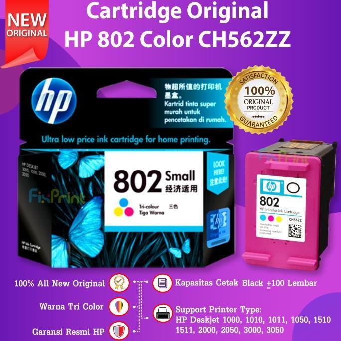 HP 802 Black CH563ZZ Cartridge Tinta Printer Deskjet 1000 1010 1050