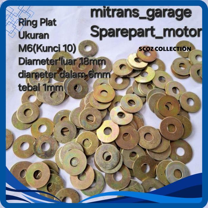 |SCOZ COLLECT| RING PLAT ( ISI 1 KG ) RING PLAT M6( KUNCI 10)
