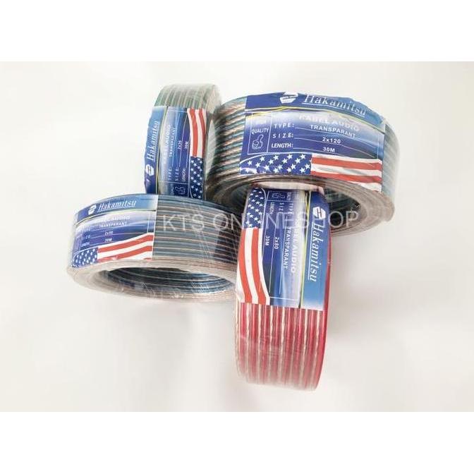 Kabel Listrik Transparan/ Kabel Audio/ Kabel Serabut Per Roll 30 Meter