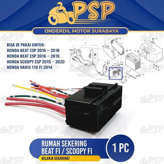 Promo Rumah Sekering Beat FI / Scoopy FI - Box Sekring + Kabel Honda Beat ESP Scoopy ESP Vario 110 F