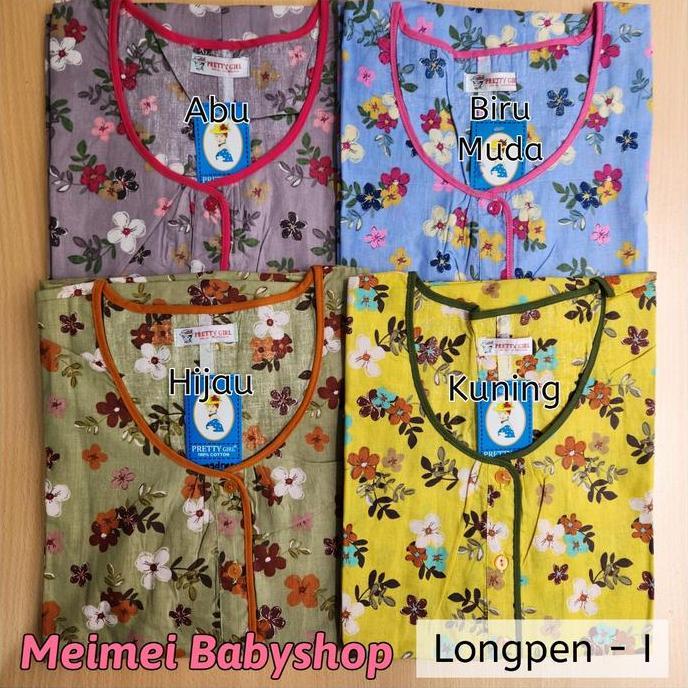 Longdress Lengan Pendek / Daster Panjang Katun Pretty Girl Motif