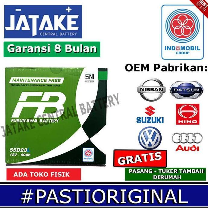 BEBAS ONGKIR - Aki kering mobil Innova bensin Mirrage 55D23L Furukawa Battery FB