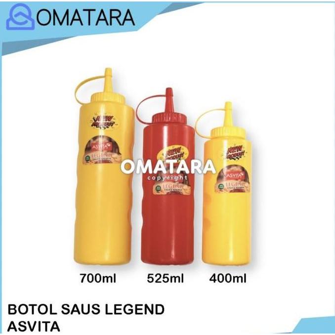 Asvita Botol Saus Minyak Kecap Botol Mayonaise Plastik 400 525 700ml