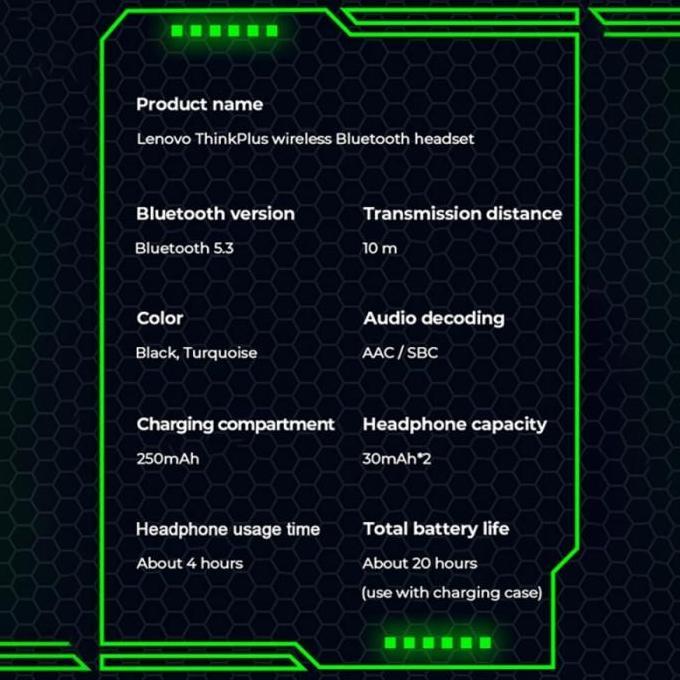 THINKPLUS LENOVO TRUE WIRELESS BLUETOOTH EARPHONE EARBUDS XT81 TWS