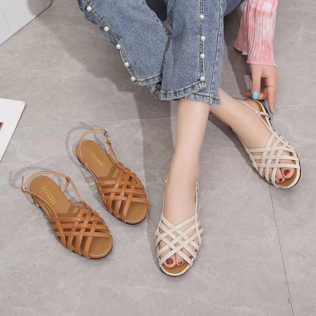 Flash Sale Auroracollections - Sandrina Flats Sepatu Wanita Model Balet Anyam Flat Shoes Anggun