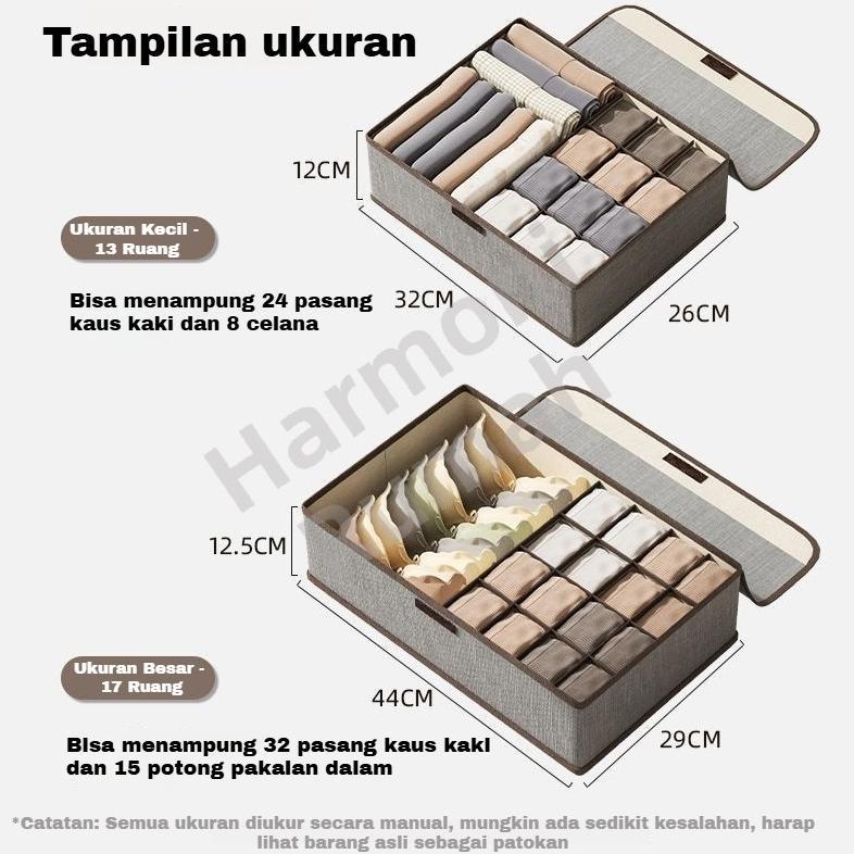ORIGINAL Tempat Penyimpanan Pakaian Dalam Rak Pakaian Dalam Organizer Storage Box Sekat Pengatur Lem