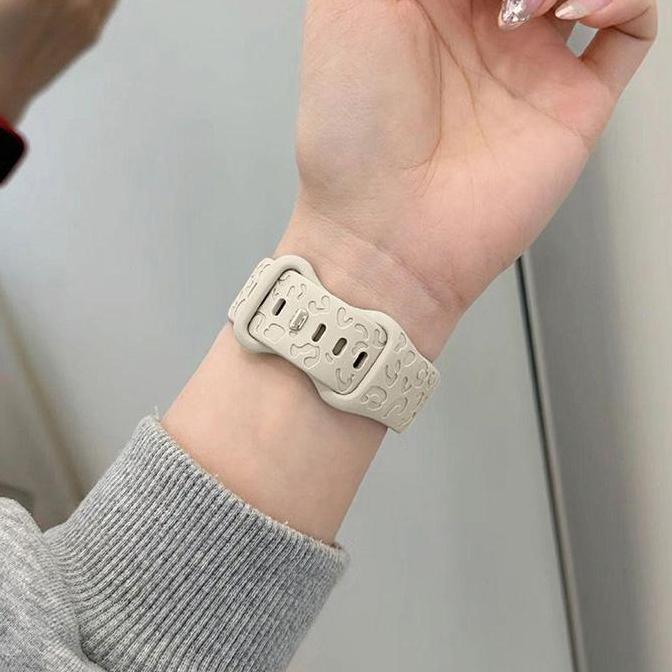 Tali Jam Tangan Silicone Printed Strap for IWatch 49 Mm 45mm 44mm 42mm 41mm 40mm 38 mm Print Soft Sp