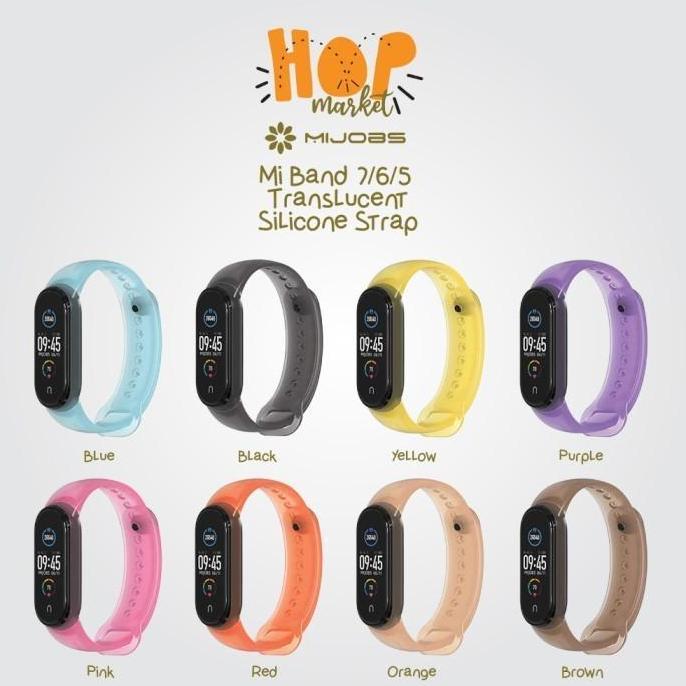 MIJOBS Transparan Strap for Mi Band 7 6 5 Silicone Tali Silikon MiBand