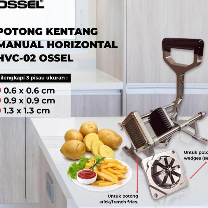Potong Kentang Horizontal Pemotong Kentang Frrench Fries Wedges OSSEL
