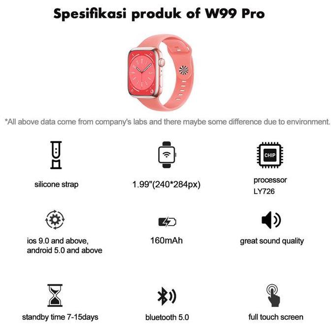 INONE 1.99'' IPS Full Touch Screen Smartwatch for Android & iOS