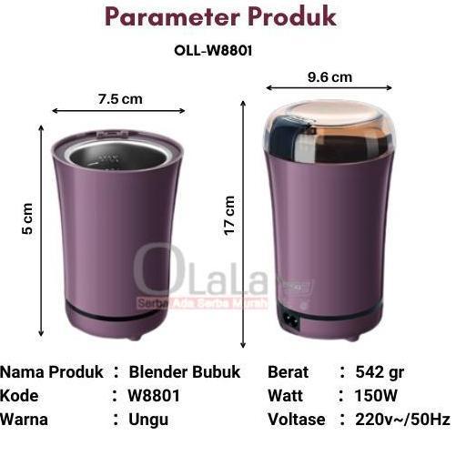Mesin Blender Chopper Bubuk Pengiling Kopi Cabe Beras Kacang Biji Portable Multifungsi Stainless Den