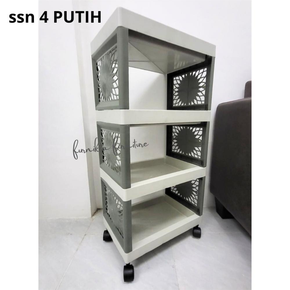 Grosir Rak Yoyo Roda Rak Susun Plastik Serbaguna Dorong Usagi