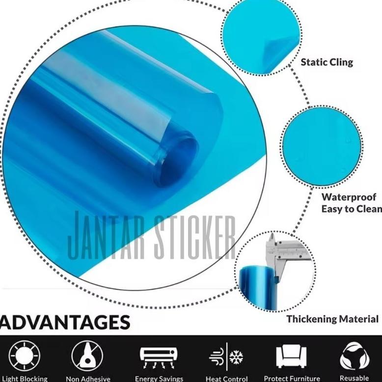 BEST SELLER STICKER KACAFILM RIBEN BLUE ICE 20% DAN 60% LEBAR 150 CM BISA UNTUK SEMUA JENIS MOBIL KA