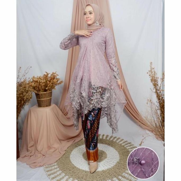 SET KEBAYA BUSUI TULLE / KEBAYA TUNIK TULLE BORDIR /KEBAYA MODERN baju TM