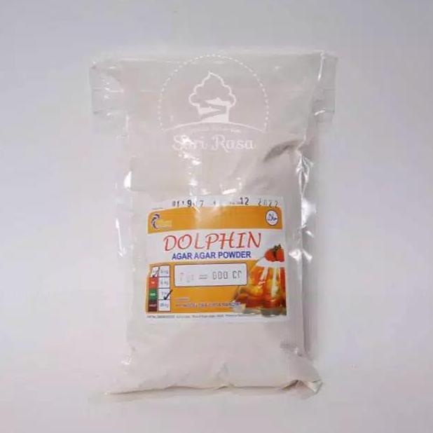 Agar-agar powder bubuk jelly putih plain COD Dolpin Fontana Paus 1kg