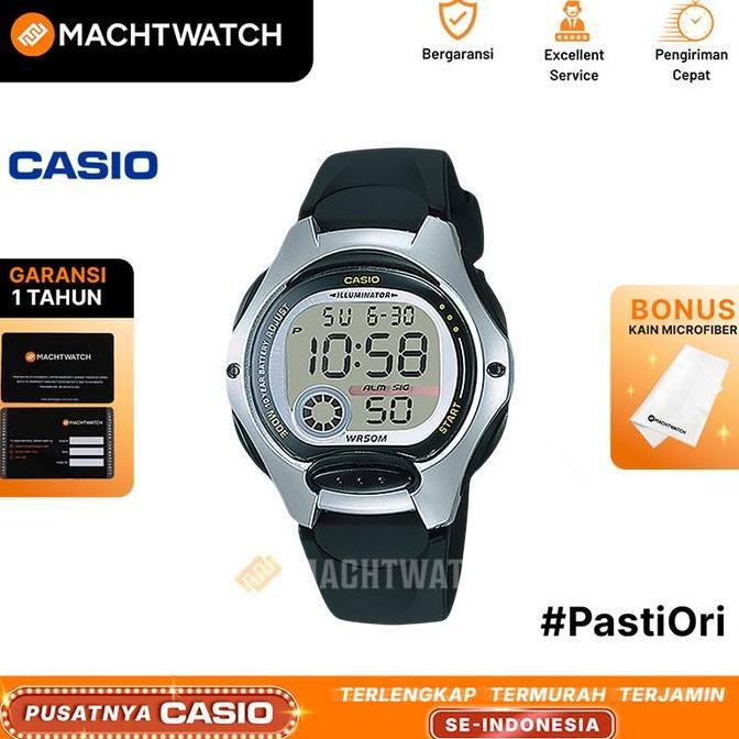 Jam Tangan Unisex Casio Standard LW-200-1AVDF LW200 10 Years Battery Life Black Rubber Band